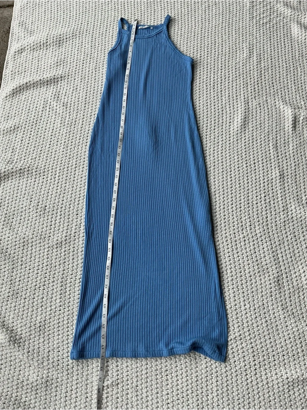 REFORMATION Ribbed Halter Maxi Dress - XS - Dreamy Blue - Picture 9 of 12